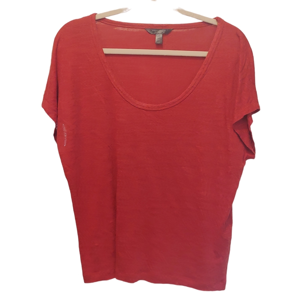 Banana Republic 100% Linen Top Rust Orange Size Large